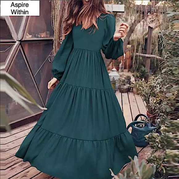 RUFFLE TIERD RUFFLE HEM MAXI DRESS - Picture 2 of 6